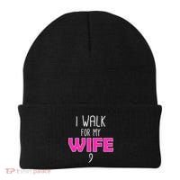 I Walk For My Wife Breast Cancer Beanie thumb 0
