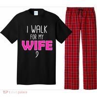 I Walk For My Wife Breast Cancer Pajama Set thumb 0