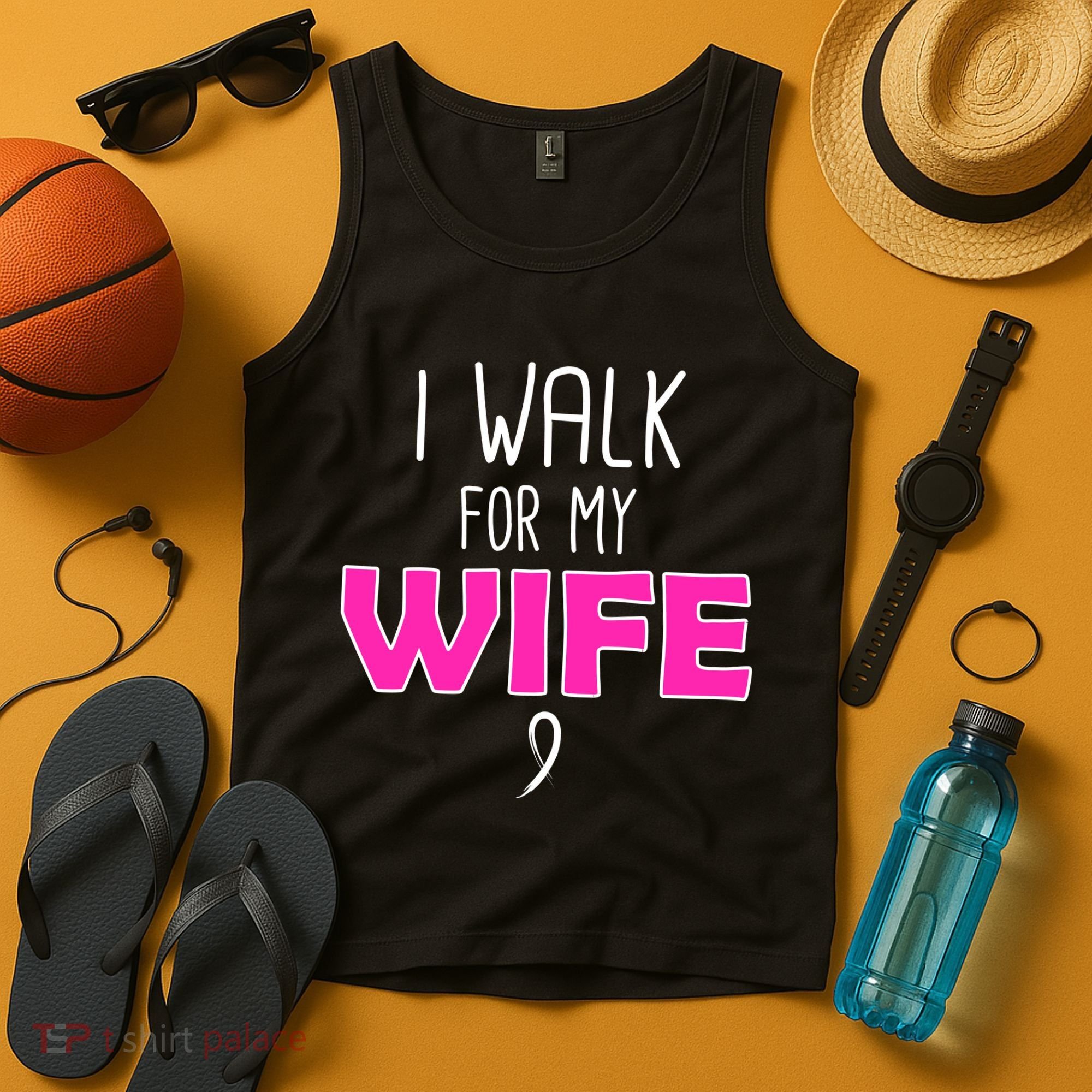 I Walk For My Wife Breast Cancer Tank Top
