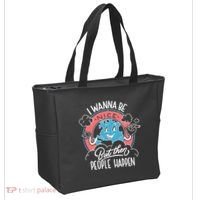 I Wanna Be Nice But Then People Happen Tote Bag thumb 2