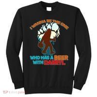 I Wanna Be the One Who Has a Beer With Darryl Funny Bigfoot Sweatshirt thumb 0
