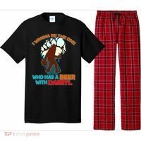 I Wanna Be the One Who Has a Beer With Darryl Funny Bigfoot Pajama Set thumb 0