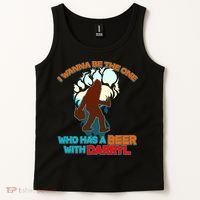 I Wanna Be the One Who Has a Beer With Darryl Funny Bigfoot Tank Top thumb 2