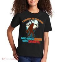 I Wanna Be the One Who Has a Beer With Darryl Funny Bigfoot Kids T-Shirt thumb 2