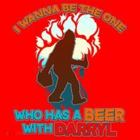 I Wanna Be the One Who Has a Beer With Darryl Funny Bigfoot Santa Hat thumb 1