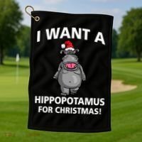 I Want A Hippopotamus For Christmas Golf Towel thumb 1