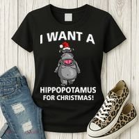 I Want A Hippopotamus For Christmas Women's T-Shirt thumb 3