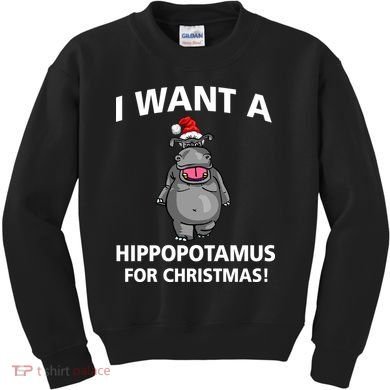 I Want A Hippopotamus For Christmas Kids Sweatshirt