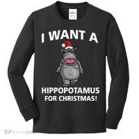 I Want A Hippopotamus For Christmas Kids Long Sleeve Shirt thumb 0