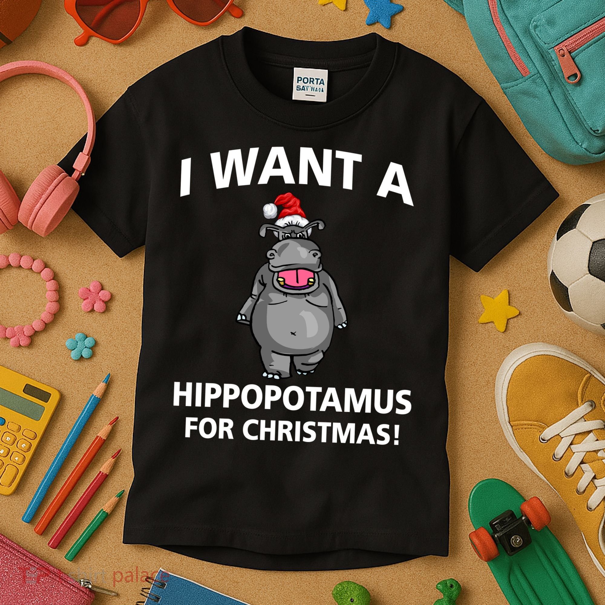 I Want A Hippopotamus For Christmas Kids T-Shirt