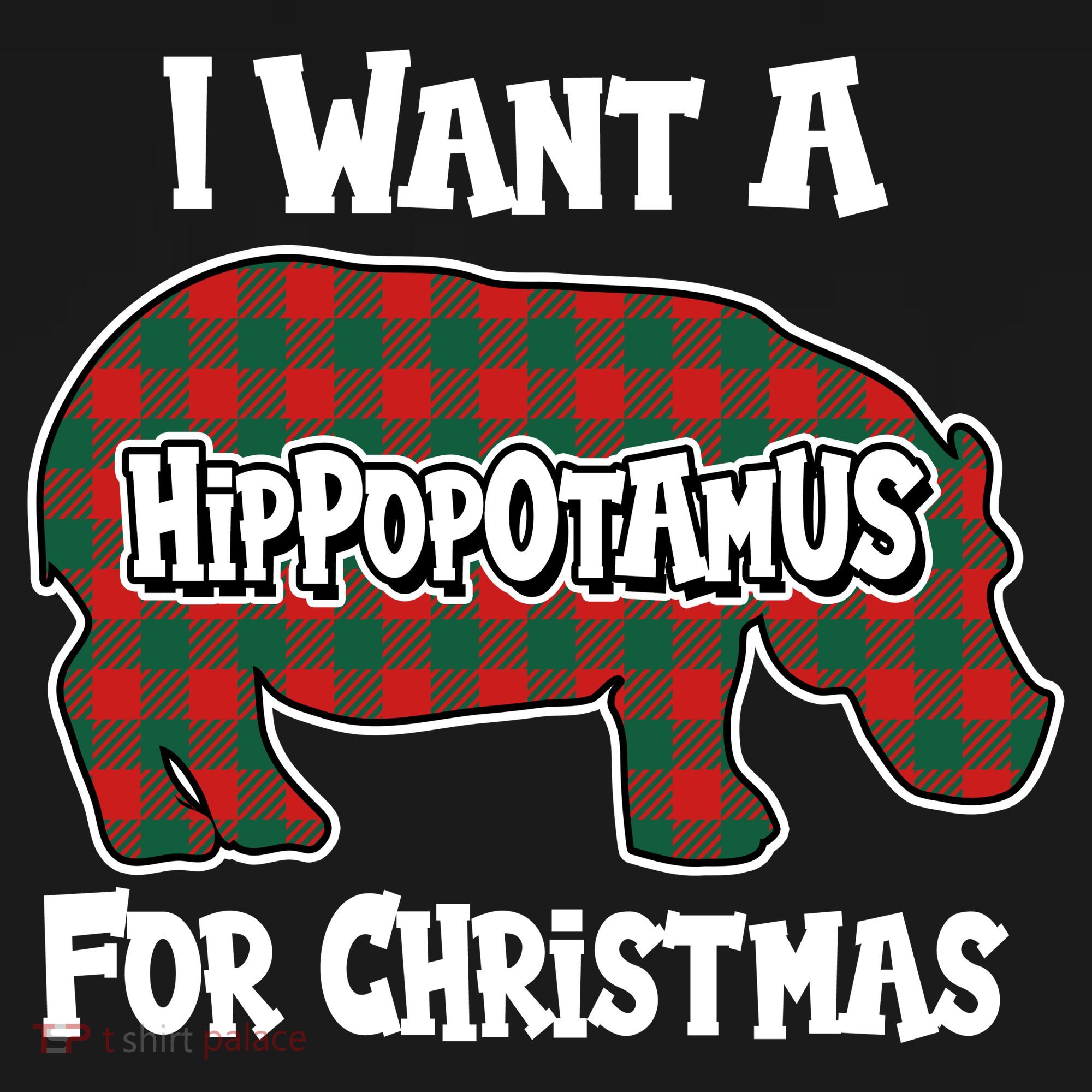 I Want A Hippopotamus For Christmas Buffalo Plaid Hippo Sweatshirt