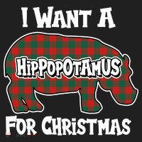 I Want A Hippopotamus For Christmas Buffalo Plaid Hippo Beanie thumb 2