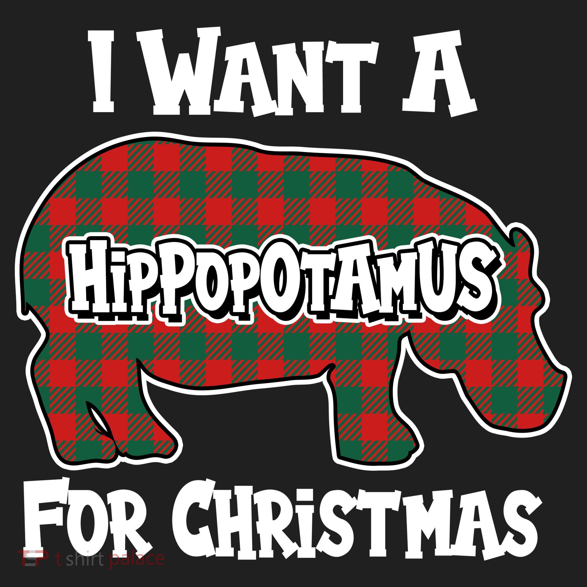 I Want A Hippopotamus For Christmas Buffalo Plaid Hippo Tumbler
