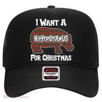 I Want A Hippopotamus For Christmas Buffalo Plaid Hippo Hat thumb 0