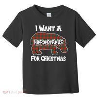 I Want A Hippopotamus For Christmas Buffalo Plaid Hippo Toddler T-Shirt thumb 0