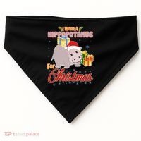 I Want A Hippopotamus for Christmas Classic Song USA-Made Doggie Bandana thumb 0