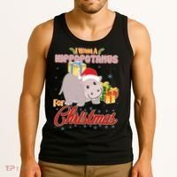 I Want A Hippopotamus for Christmas Classic Song Tank Top thumb 3