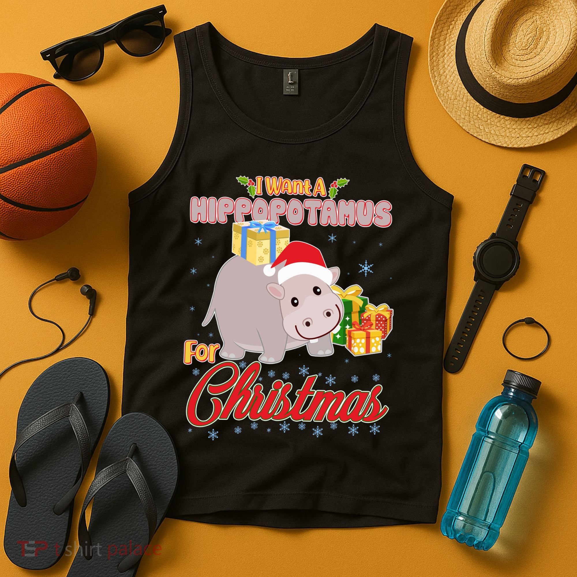 I Want A Hippopotamus for Christmas Classic Song Tank Top