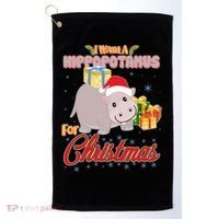 I Want A Hippopotamus for Christmas Classic Song Golf Towel thumb 0
