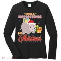 I Want A Hippopotamus for Christmas Classic Song Women's Long Sleeve Shirt thumb 0