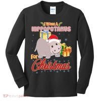 I Want A Hippopotamus for Christmas Classic Song Kids Long Sleeve Shirt thumb 0