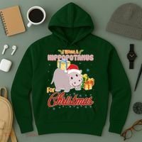 I Want A Hippopotamus for Christmas Classic Song Hoodie thumb 3