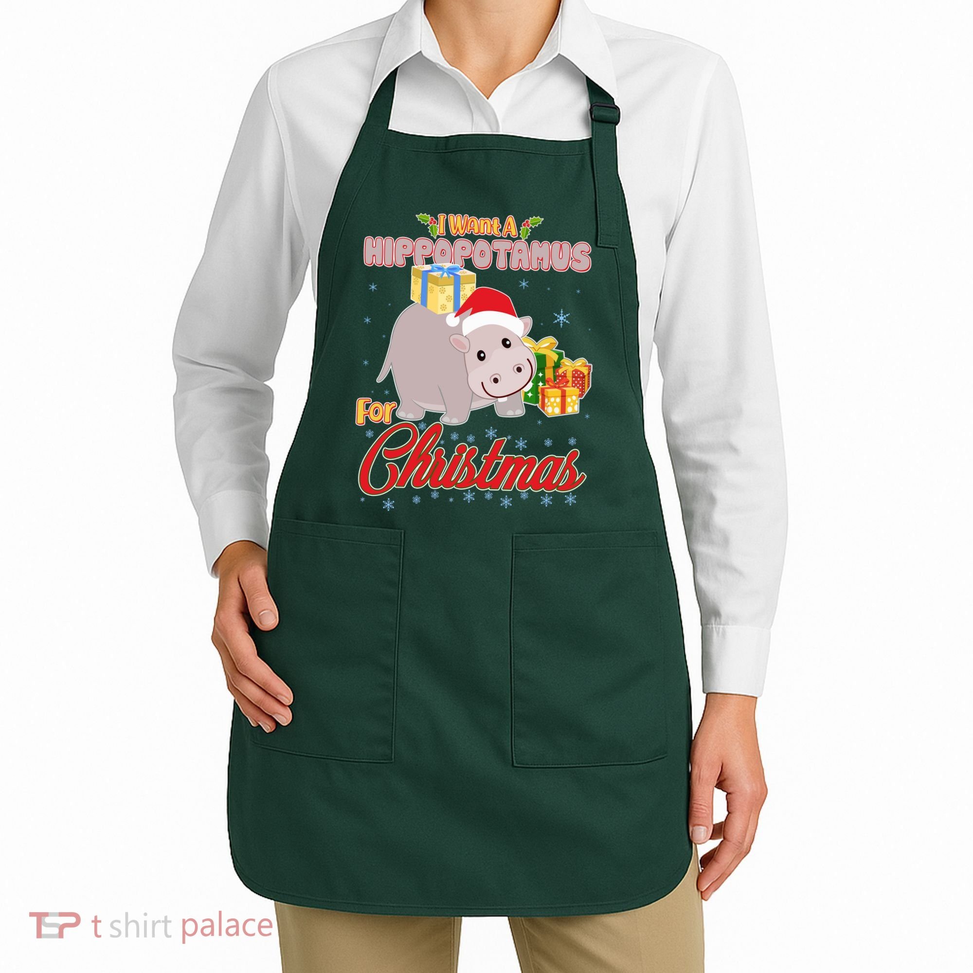 I Want A Hippopotamus for Christmas Classic Song Apron