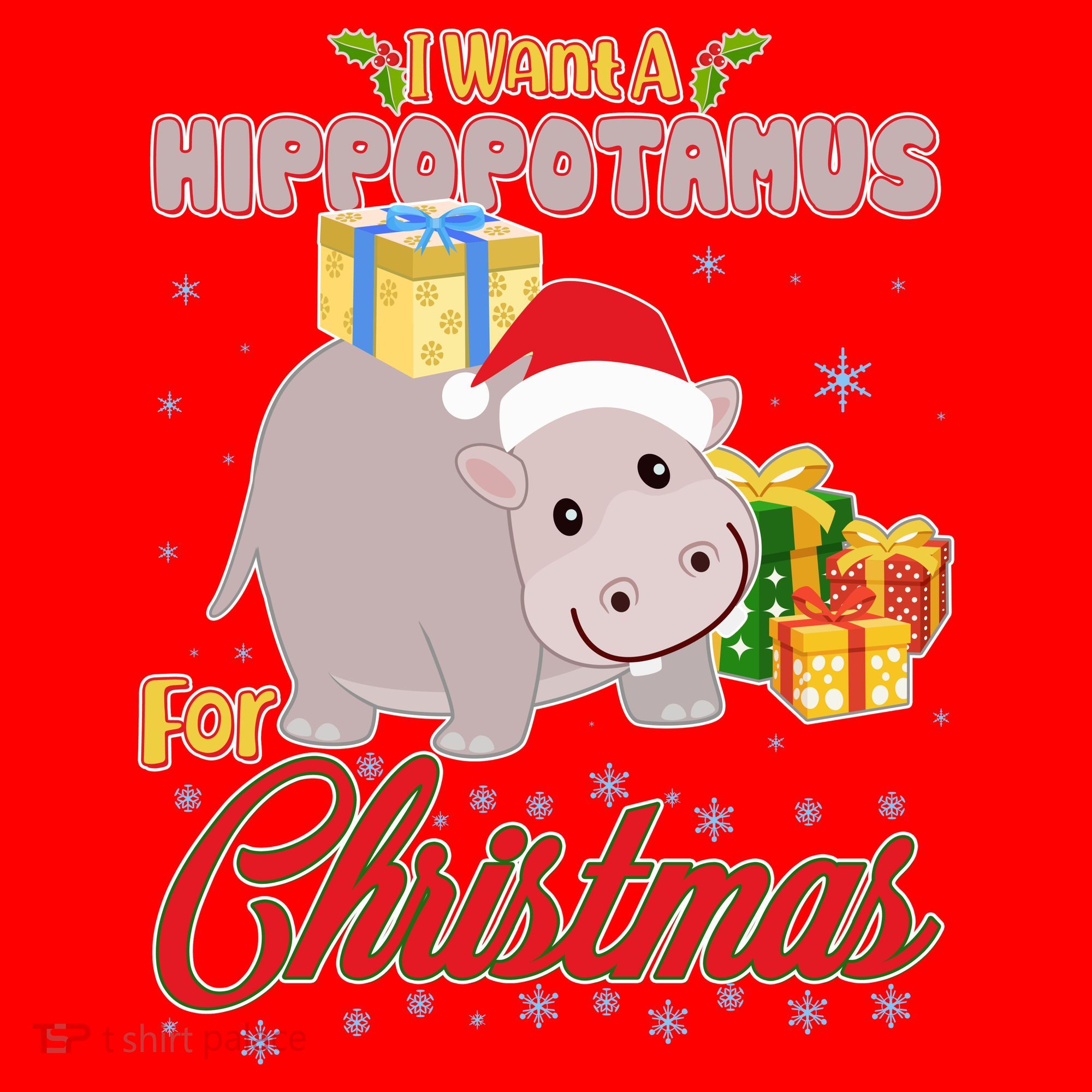 I Want A Hippopotamus for Christmas Classic Song Santa Hat