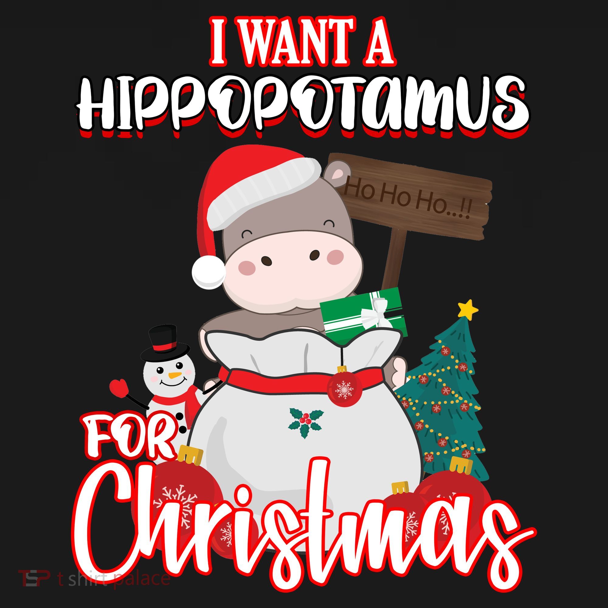 I Want A Hippopotamus For Christmas Ho Ho Ho Doggie Tank