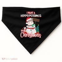 I Want A Hippopotamus For Christmas Ho Ho Ho USA-Made Doggie Bandana thumb 0