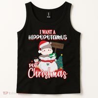 I Want A Hippopotamus For Christmas Ho Ho Ho Tank Top thumb 2