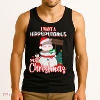 I Want A Hippopotamus For Christmas Ho Ho Ho Tank Top thumb 3