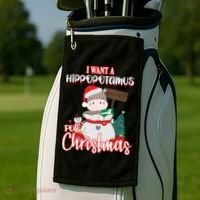 I Want A Hippopotamus For Christmas Ho Ho Ho Golf Towel thumb 2