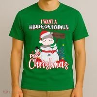I Want A Hippopotamus For Christmas Ho Ho Ho T-Shirt thumb 3
