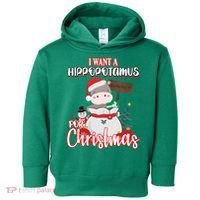 I Want A Hippopotamus For Christmas Ho Ho Ho Toddler Hoodie thumb 0