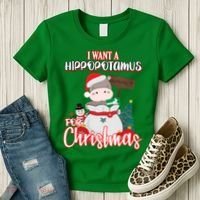 I Want A Hippopotamus For Christmas Ho Ho Ho Women's T-Shirt thumb 3