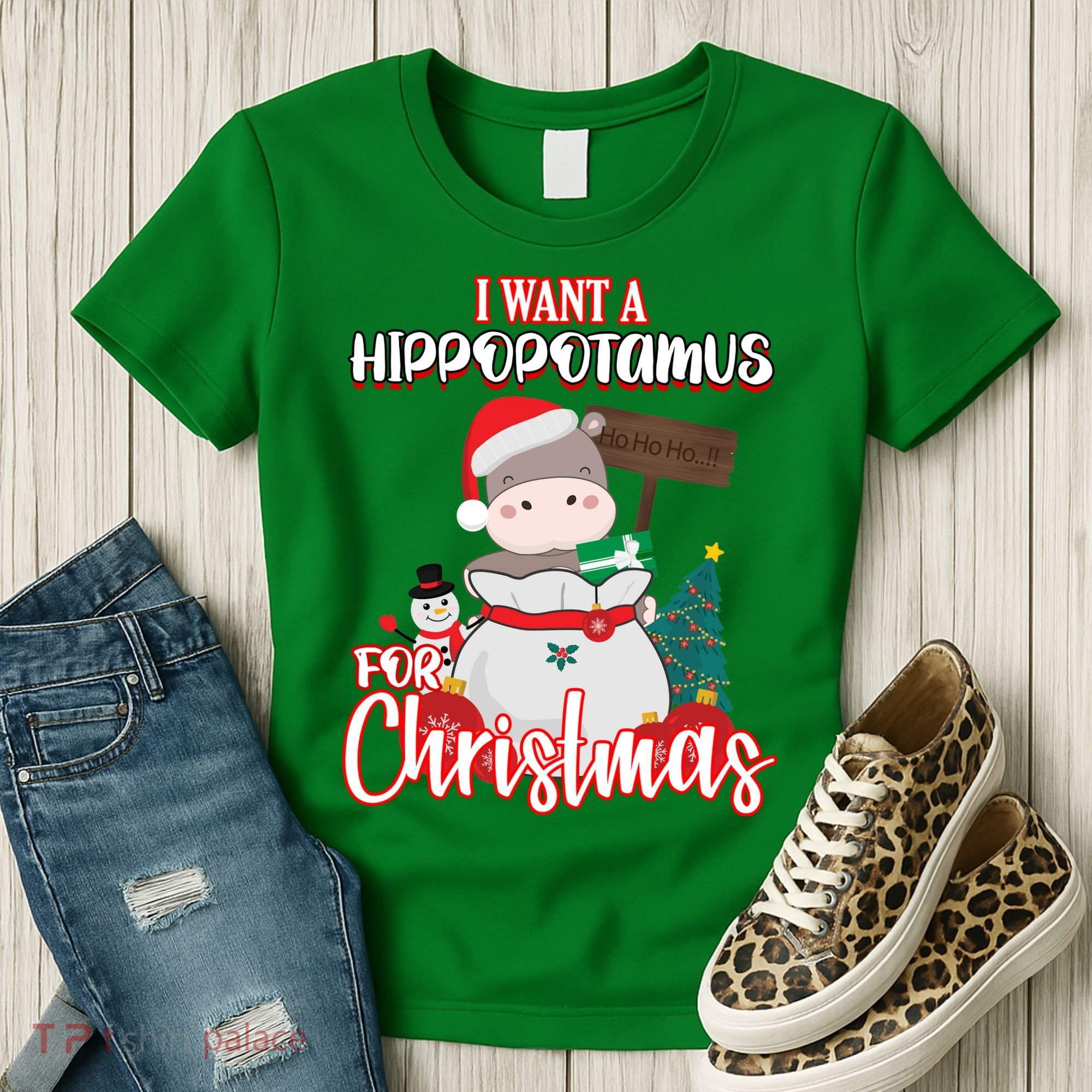 I Want A Hippopotamus For Christmas Ho Ho Ho Women's T-Shirt
