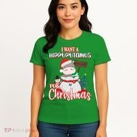 I Want A Hippopotamus For Christmas Ho Ho Ho Women's T-Shirt thumb 4