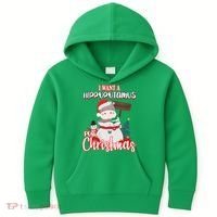 I Want A Hippopotamus For Christmas Ho Ho Ho Kids Hoodie thumb 0