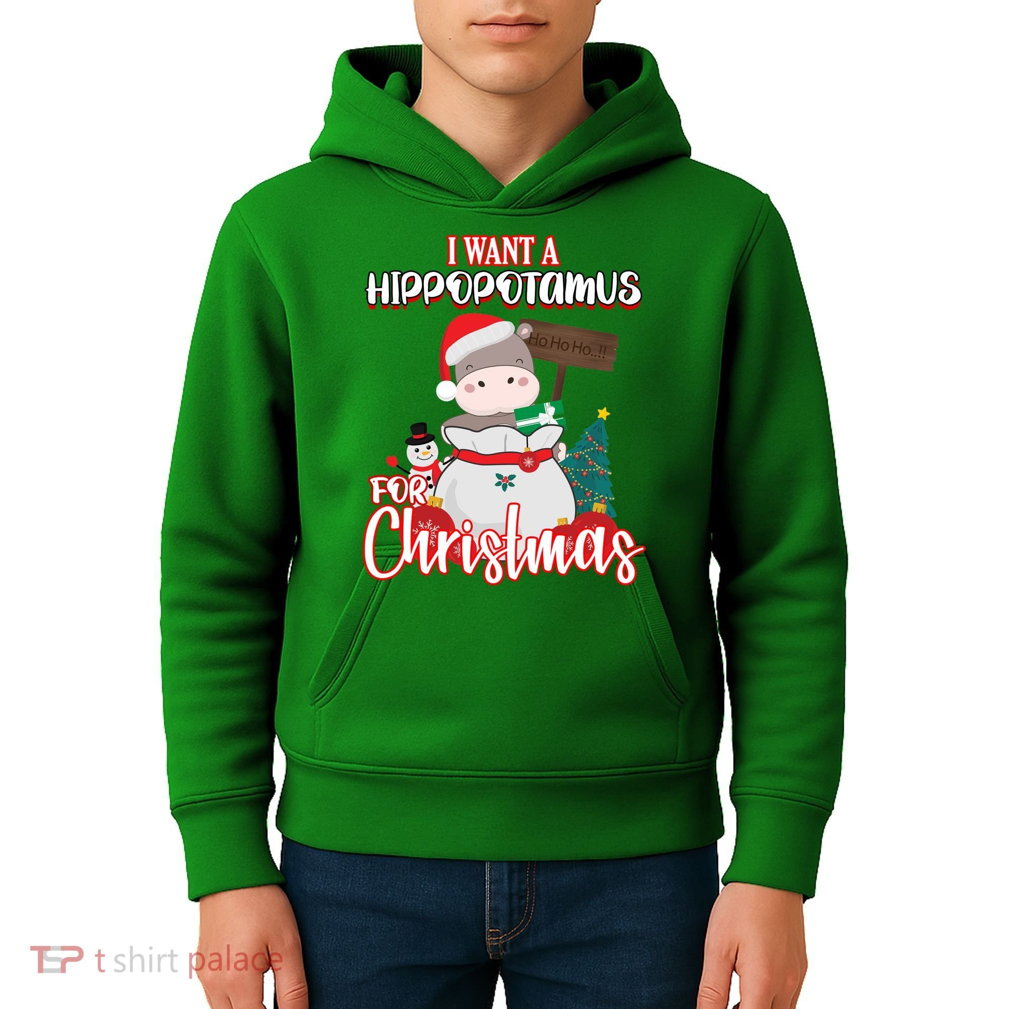 I Want A Hippopotamus For Christmas Ho Ho Ho Kids Hoodie