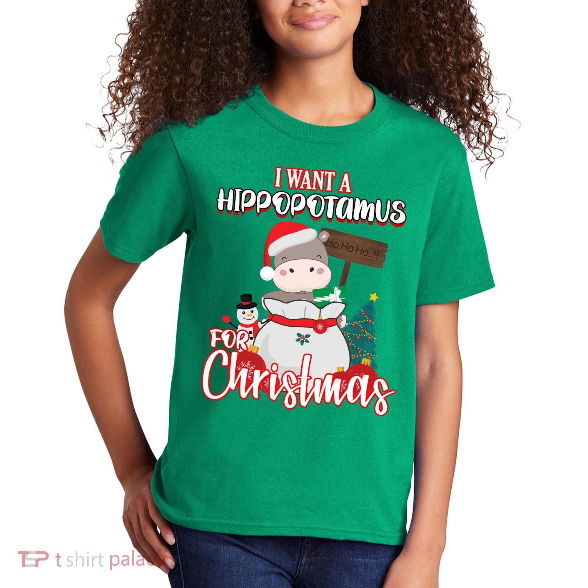 I Want A Hippopotamus For Christmas Ho Ho Ho Kids T-Shirt