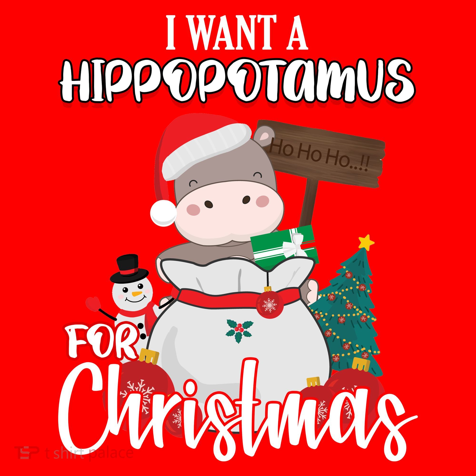 I Want A Hippopotamus For Christmas Ho Ho Ho Santa Hat