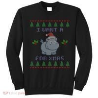 I Want A Hippopotamus For Christmas Ugly Sweatshirt thumb 0