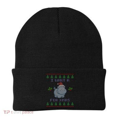 I Want A Hippopotamus For Christmas Ugly Beanie