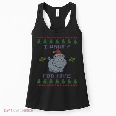 I Want A Hippopotamus For Christmas Ugly Women's Tank Top