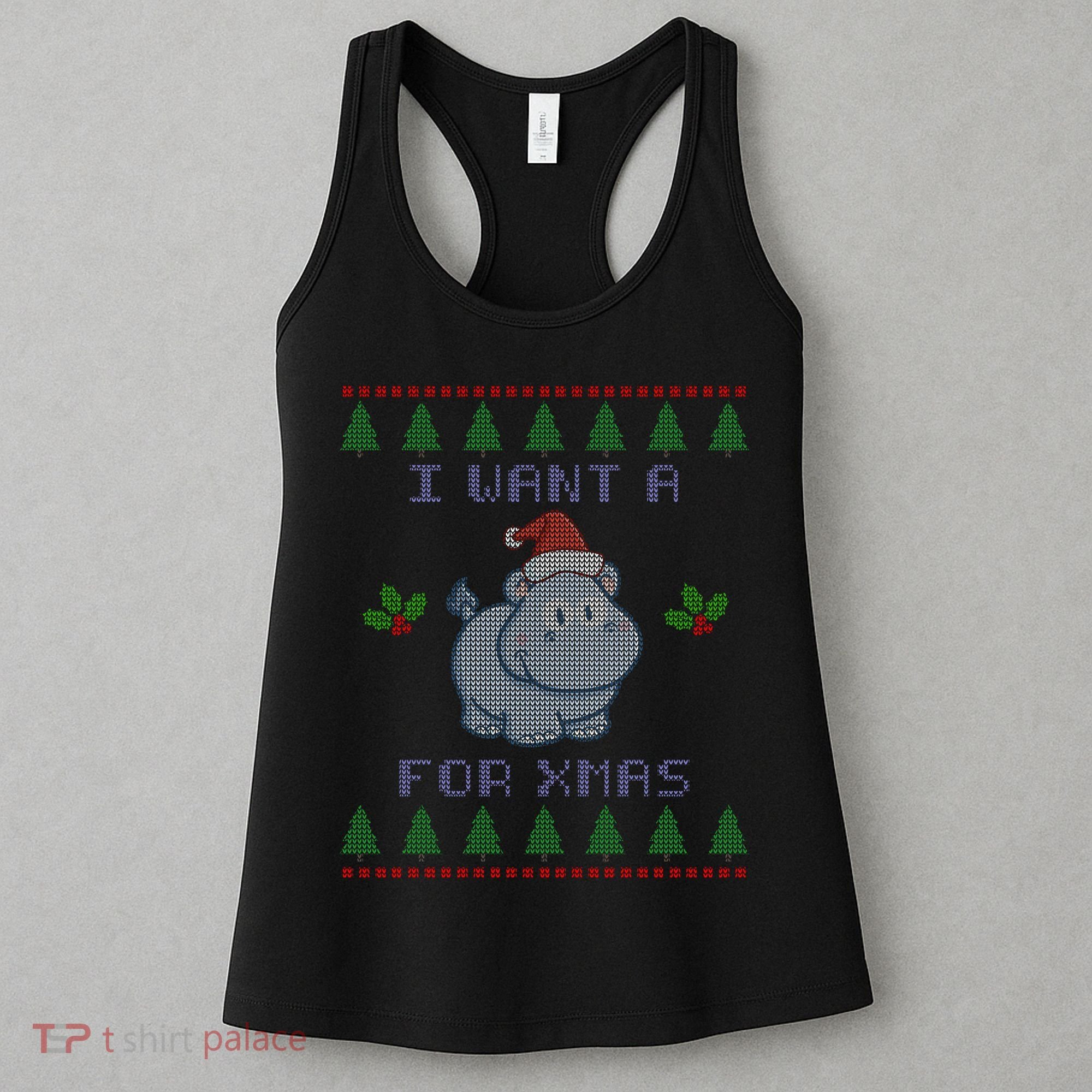 I Want A Hippopotamus For Christmas Ugly Women's Tank Top