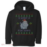 I Want A Hippopotamus For Christmas Ugly Toddler Hoodie thumb 0
