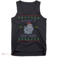 I Want A Hippopotamus For Christmas Ugly Tank Top thumb 0