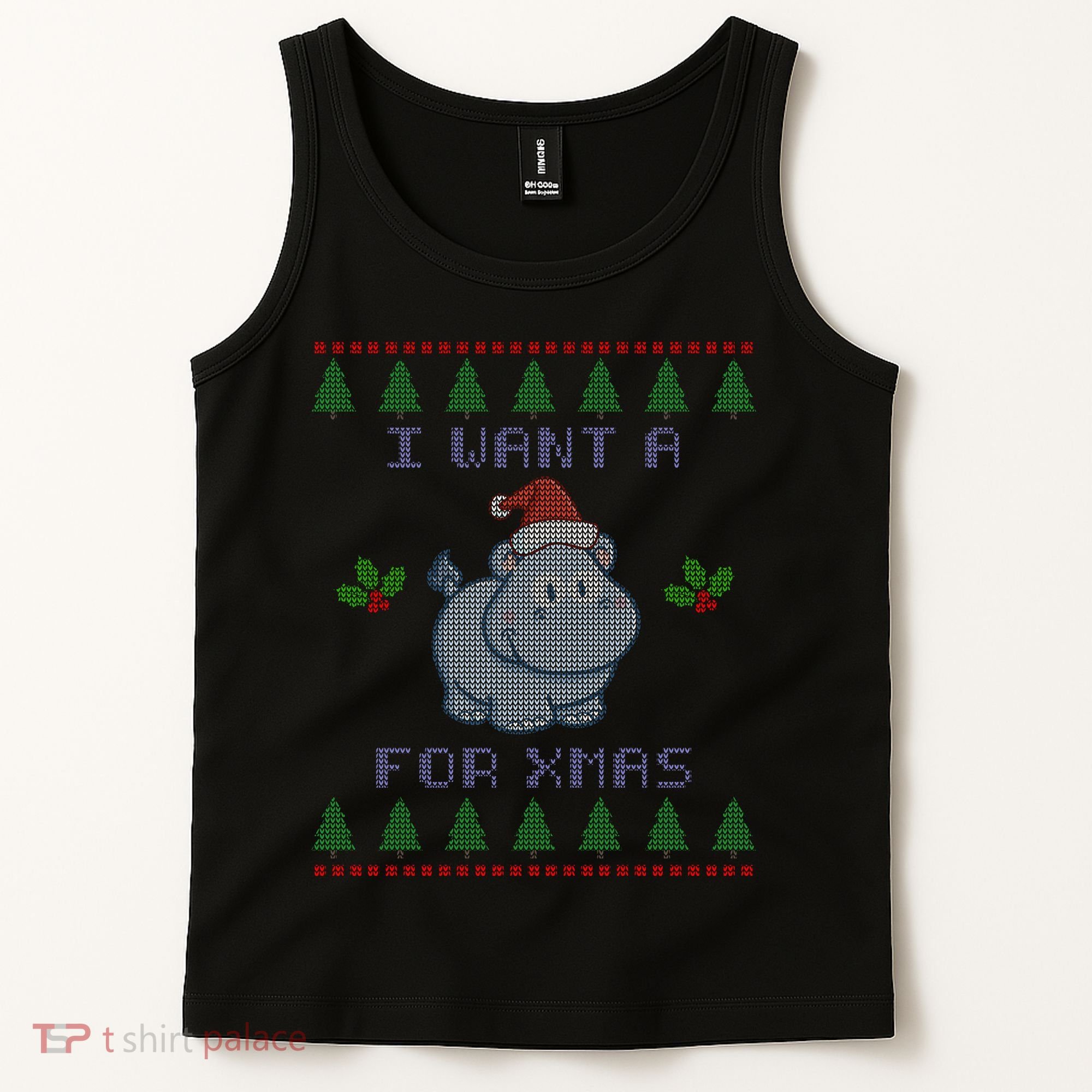 I Want A Hippopotamus For Christmas Ugly Tank Top