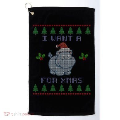 I Want A Hippopotamus For Christmas Ugly Golf Towel